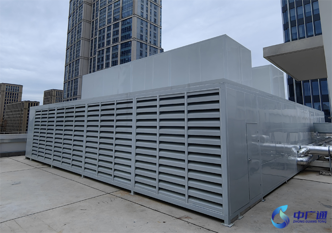 中央空調(diào)風(fēng)冷熱泵機組噪聲治理后效果照片